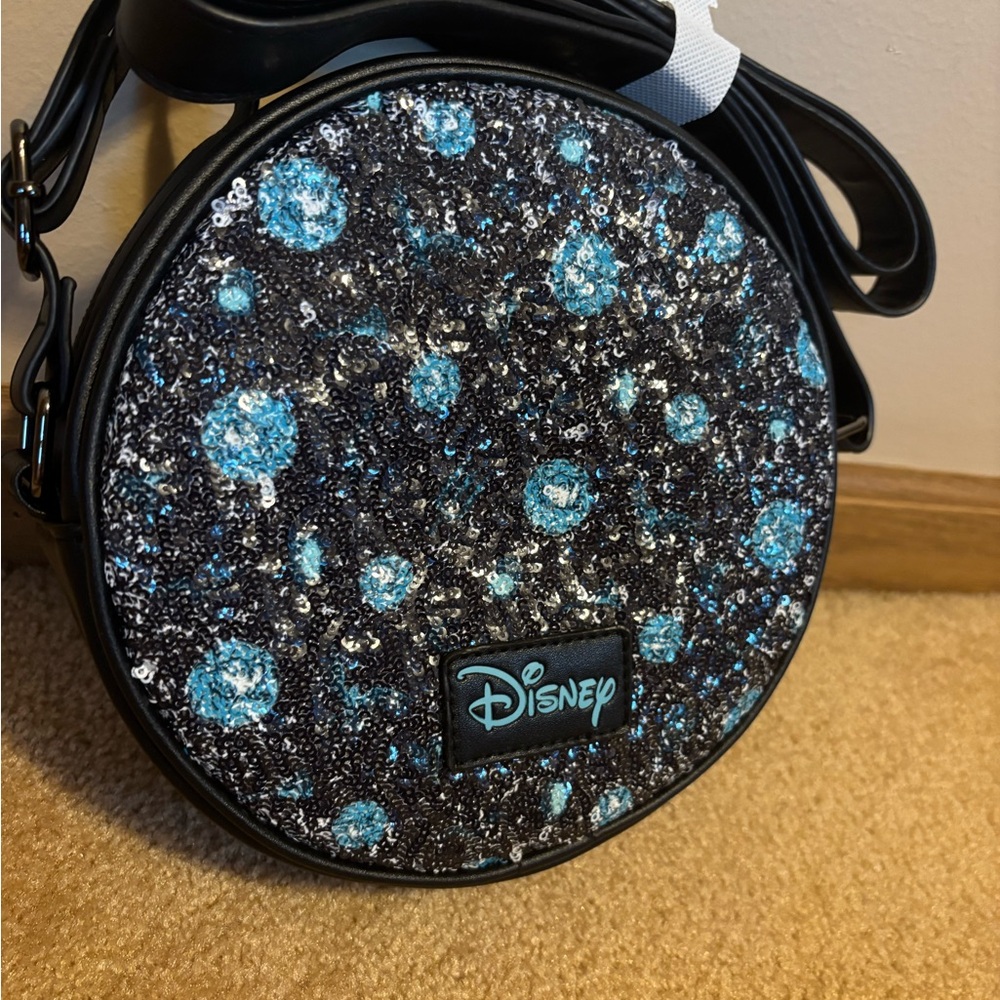 Disney Haunted Mansion Madame Leota Buckle Down Round Crossbody Sequin Purse - Picture 6 of 9